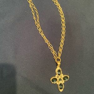 COPY - Brighton blue stone cross double strand necklace